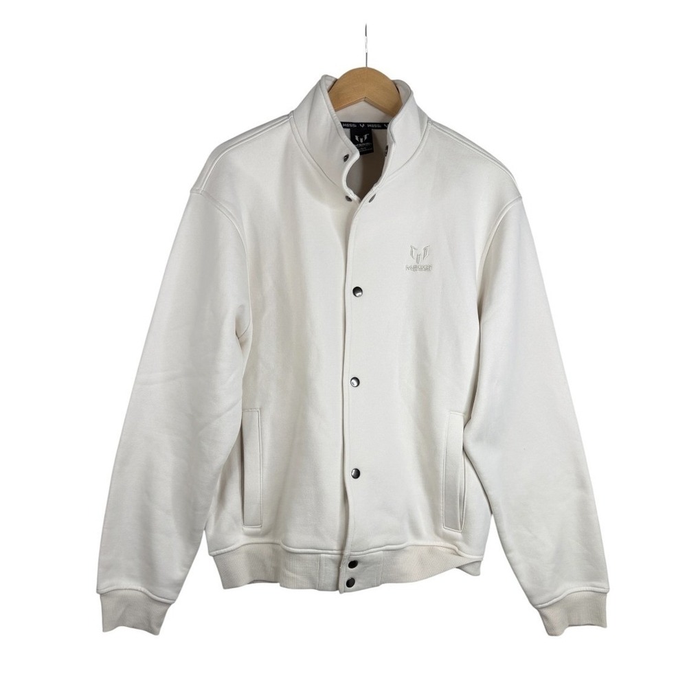 New Messi Collection Fleece Lined Midweight Jacket size Large Beige Clear